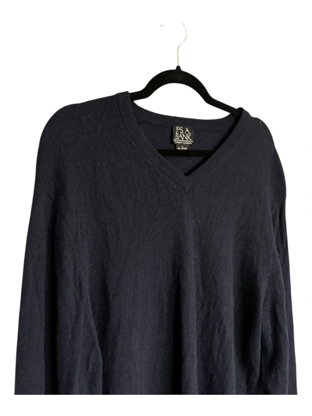 Jos. A. Bank Traveler’s Collection 100% Cashmere V-Neck Sweater Men’s Large Navy